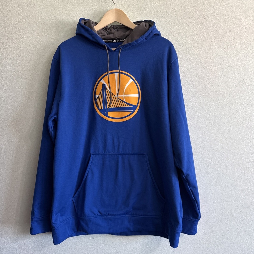 Adidas Golden State Warriors NBA‎ Hoodie XL Blue Basketball Sweatshirt Pullover